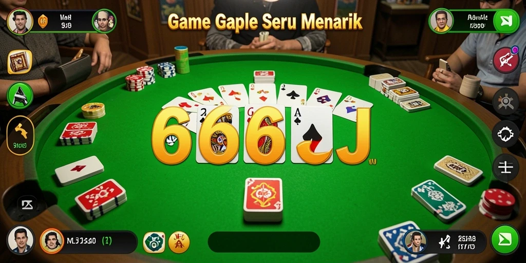 Tampilan gameplay Gaple yang seru dan interaktif di 666J.