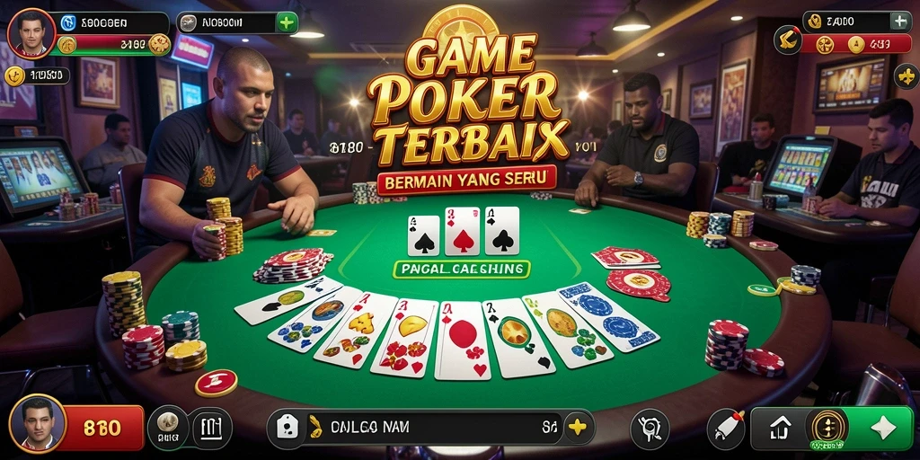 Tampilan gameplay Poker yang seru di aplikasi 8180.
