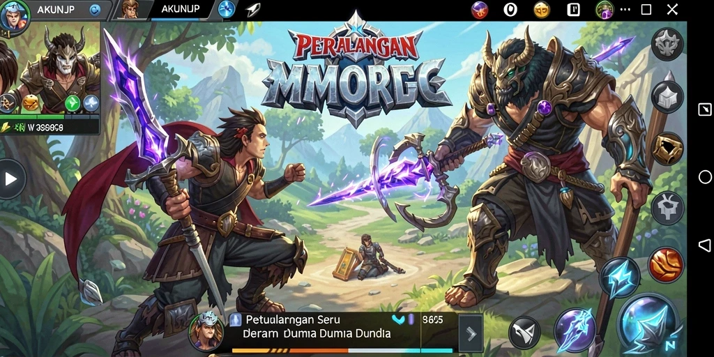 Tampilan gameplay menarik di dunia fantasi AKUNJP.