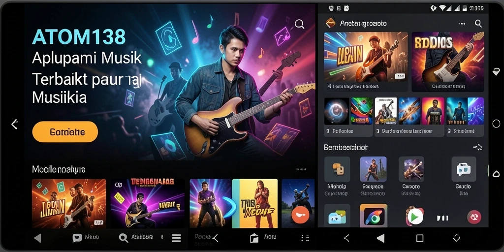 Tampilan gameplay seru di ATOM138 dengan tantangan musik.