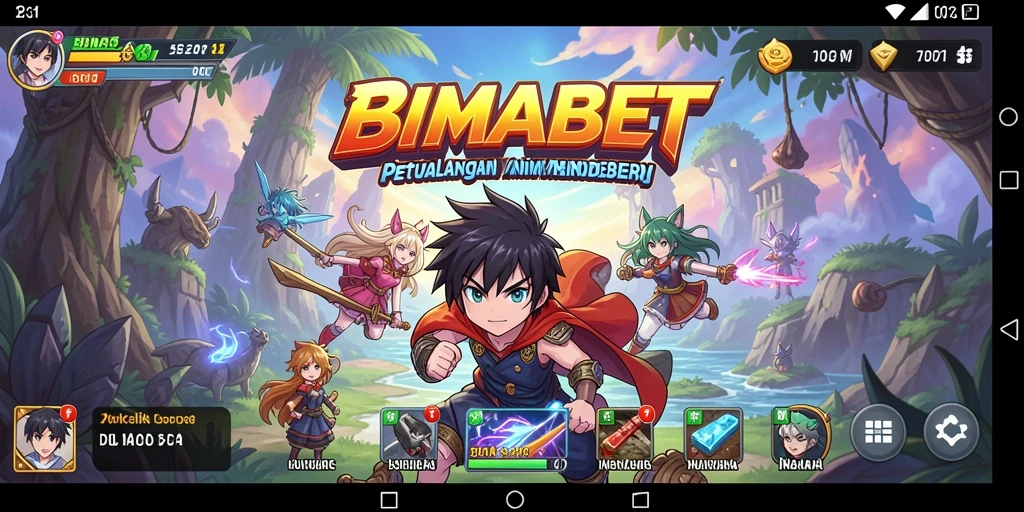 Tangkapan layar gameplay BIMABET yang menggambarkan karakter dan dunia Anime.