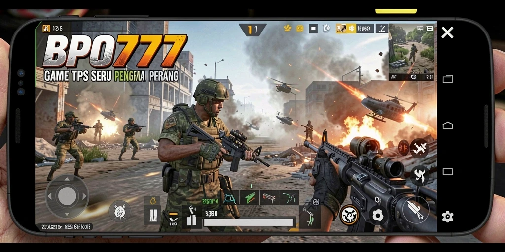 Screenshot gameplay BPO777 yang menunjukkan pertempuran seru dalam mode TPS.