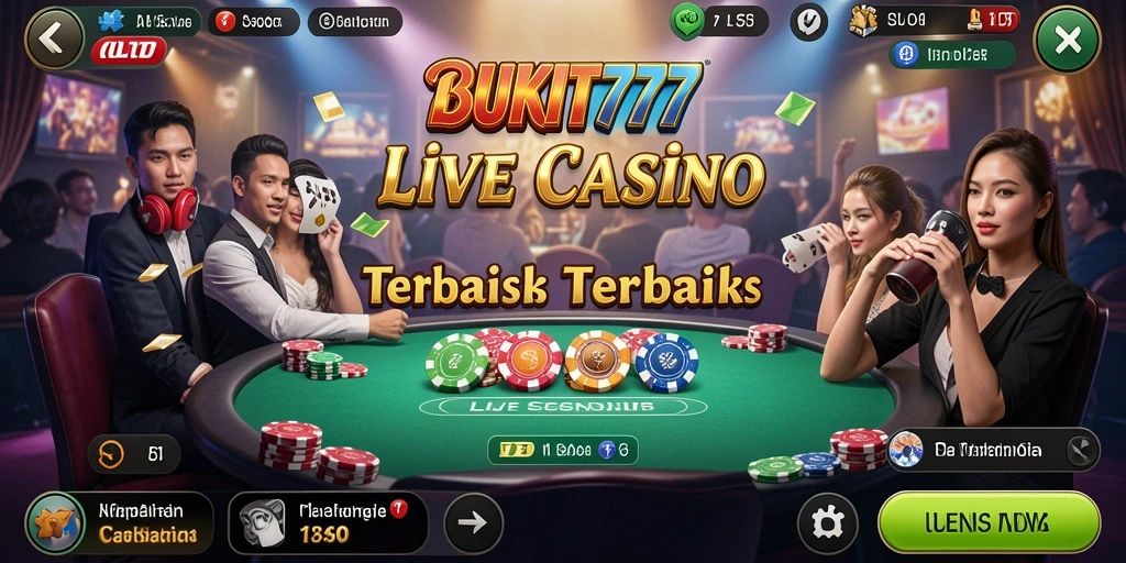 Screenshot gameplay BUKIT777 yang menampilkan suasana Live Casino yang nyata.