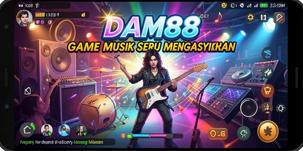 Tampilan gameplay yang menarik dalam DAM88 dengan berbagai lagu.