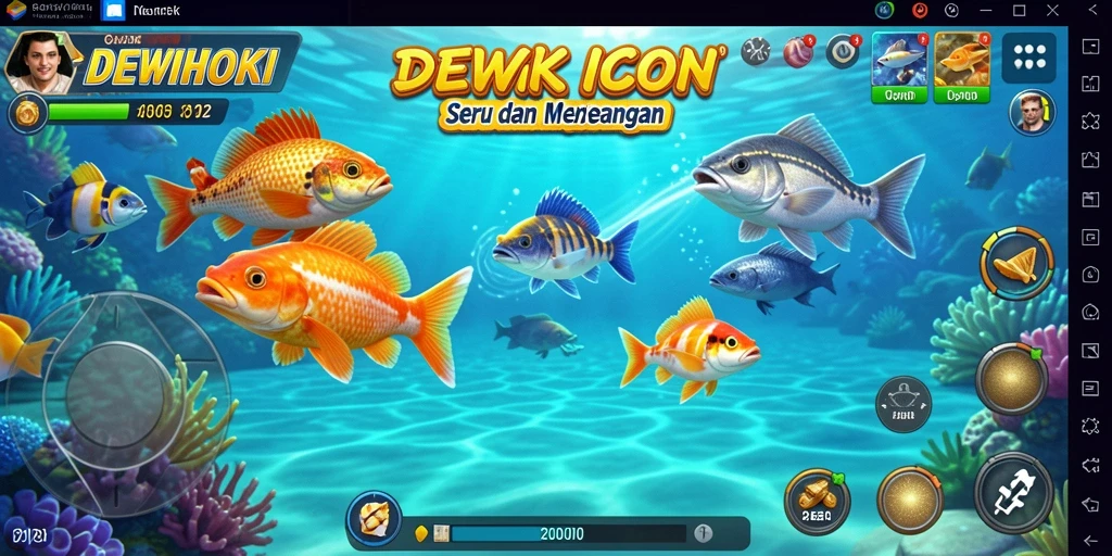 Gameplay seru dalam DEWIHOKI saat menembak ikan.