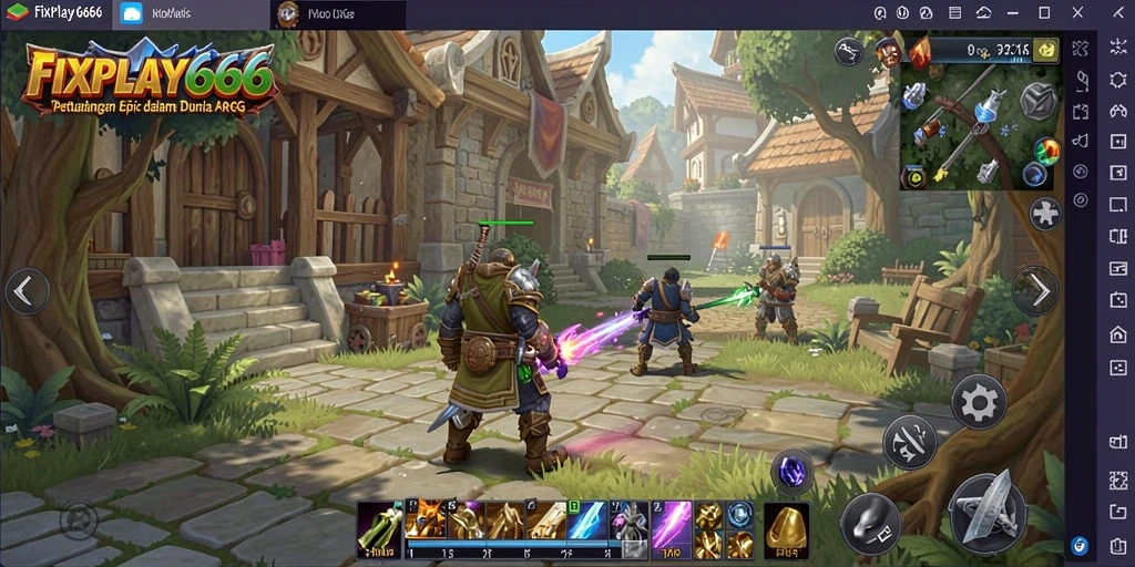 Screenshot dari gameplay FIXPLAY666 yang menampilkan aksi pertarungan epik.