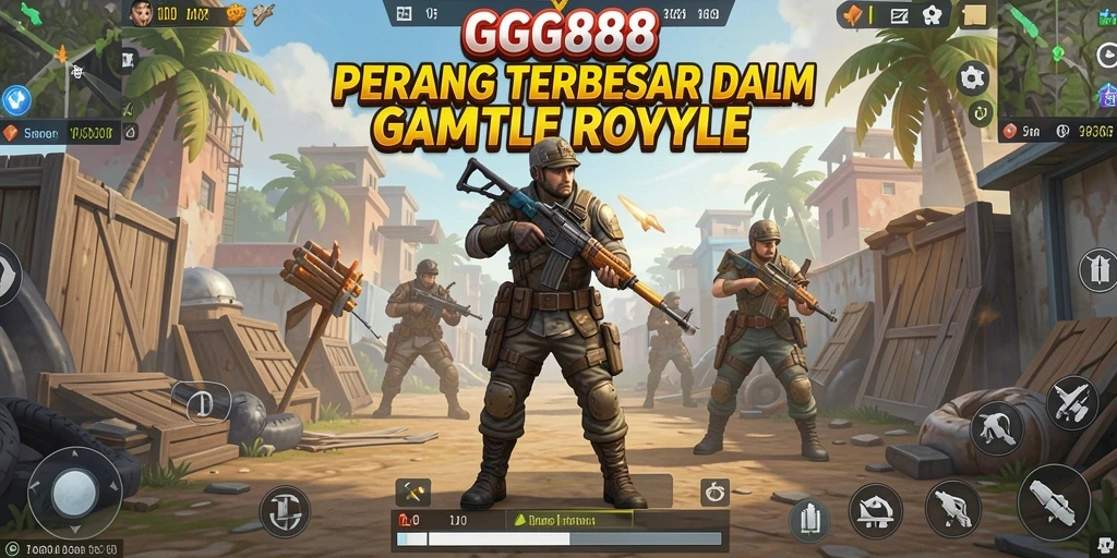 Gameplay menegangkan GGG888 di medan pertempuran Battle Royale.