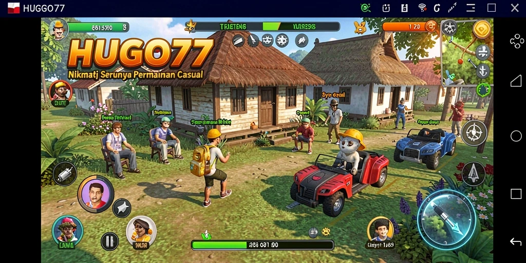 Screenshot HUGO77 menampilkan gameplay seru dan penuh warna.