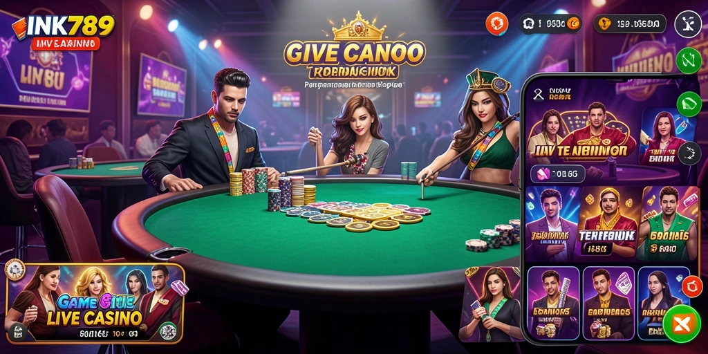 Tampilan gameplay Live Casino yang memikat di INK789.
