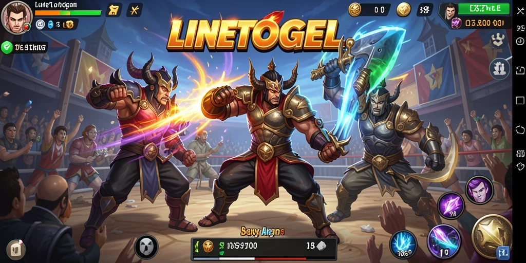 Tampilan gameplay seru LINETOGEL dengan aksi pertarungan yang intens.