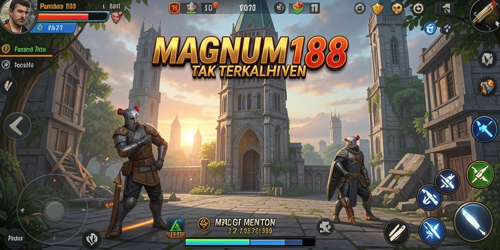 Tampilan aksi seru dalam gameplay Tower Defense MAGNUM188.