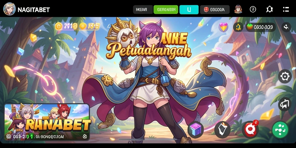 Tampilan gameplay menakjubkan dari NAGITABET dengan karakter anime yang menarik.