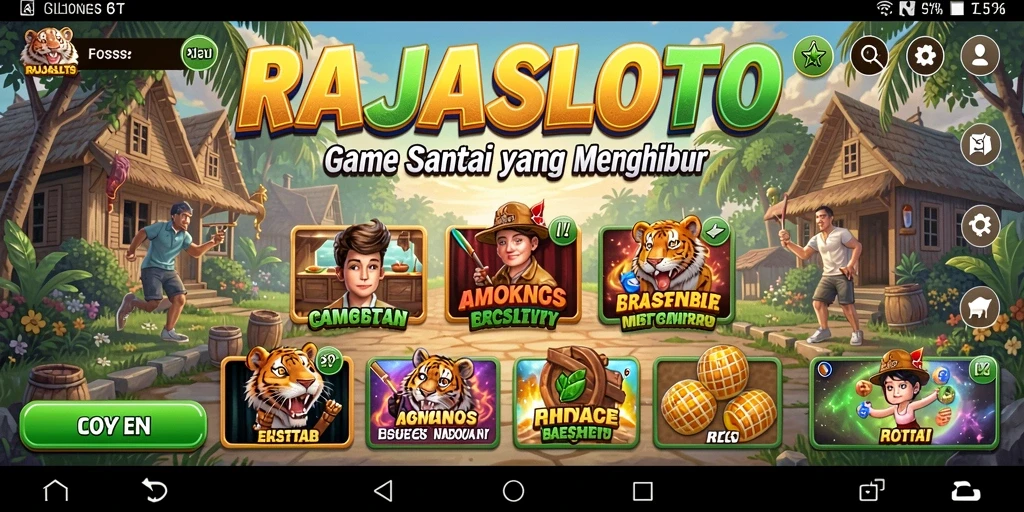 Tampilan gameplay yang menarik dari RAJASLOTO dengan berbagai tantangan.