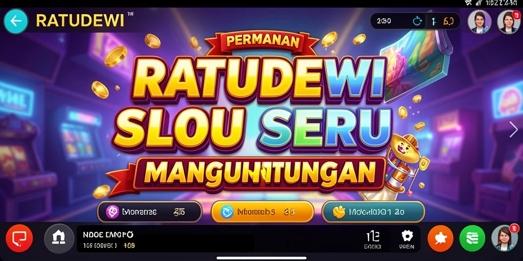 Tampilan gameplay yang menarik dari RATUDEWI dengan simbol slot yang berwarna-warni.
