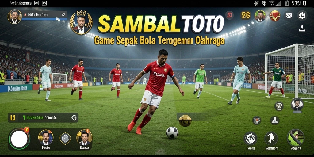 Tampilan gameplay mengasyikkan dari SAMBALTOTO yang menampilkan aksi sepak bola.