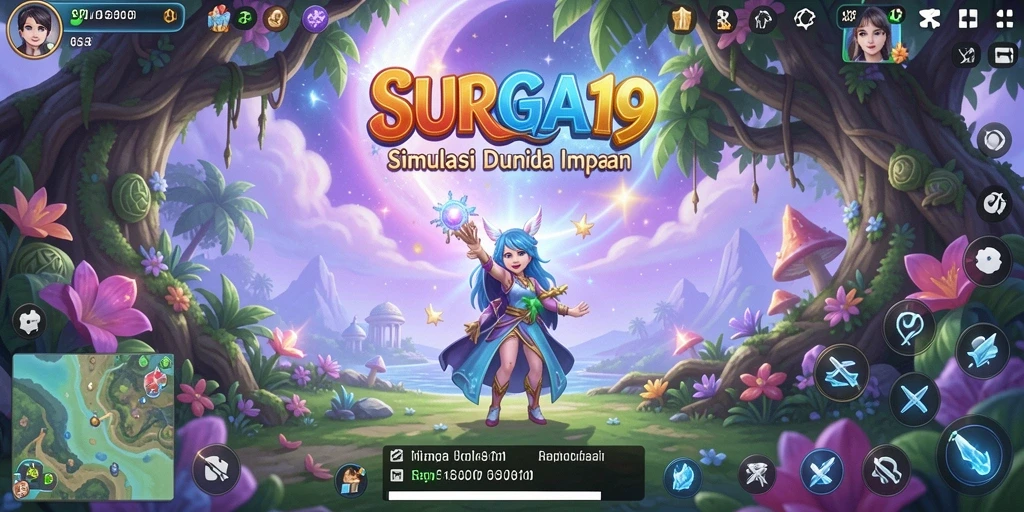 Tampak gameplay menarik dalam SURGA19 dengan banyak aktivitas simulasi.