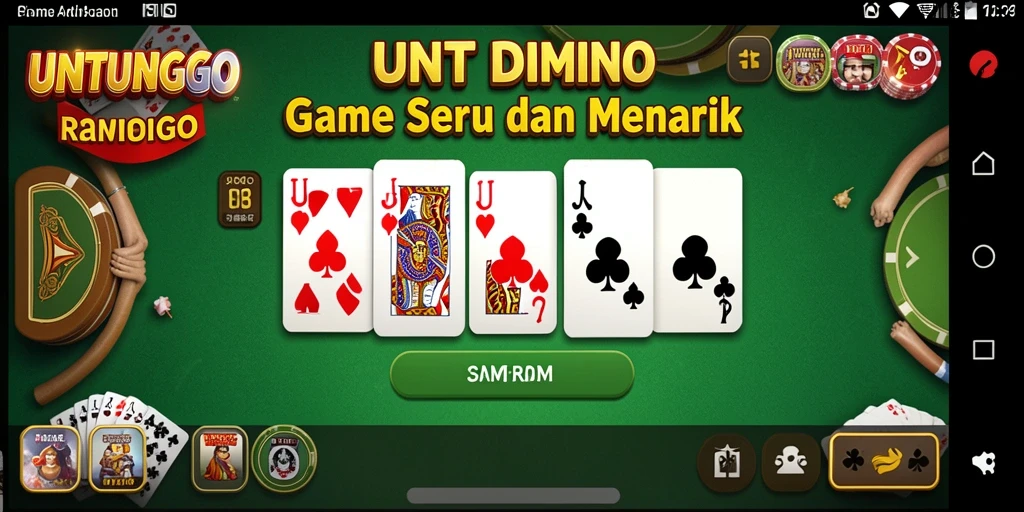Tampilan screenshot UNTUNGGO dengan gameplay seru Domino.