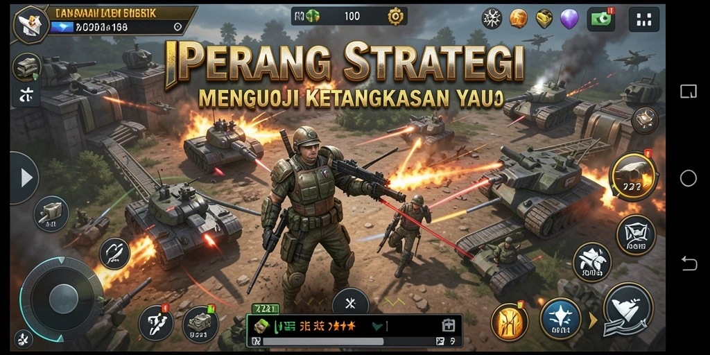 Tampilan gameplay V21 yang menegangkan dan penuh strategi.