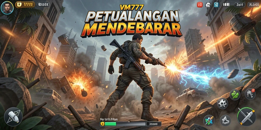 Tampilan intens dari gameplay aksi yang mendebarkan.