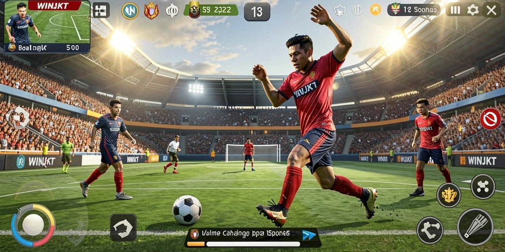 Tampilan gameplay seru dengan aksi olahraga yang mendebarkan.